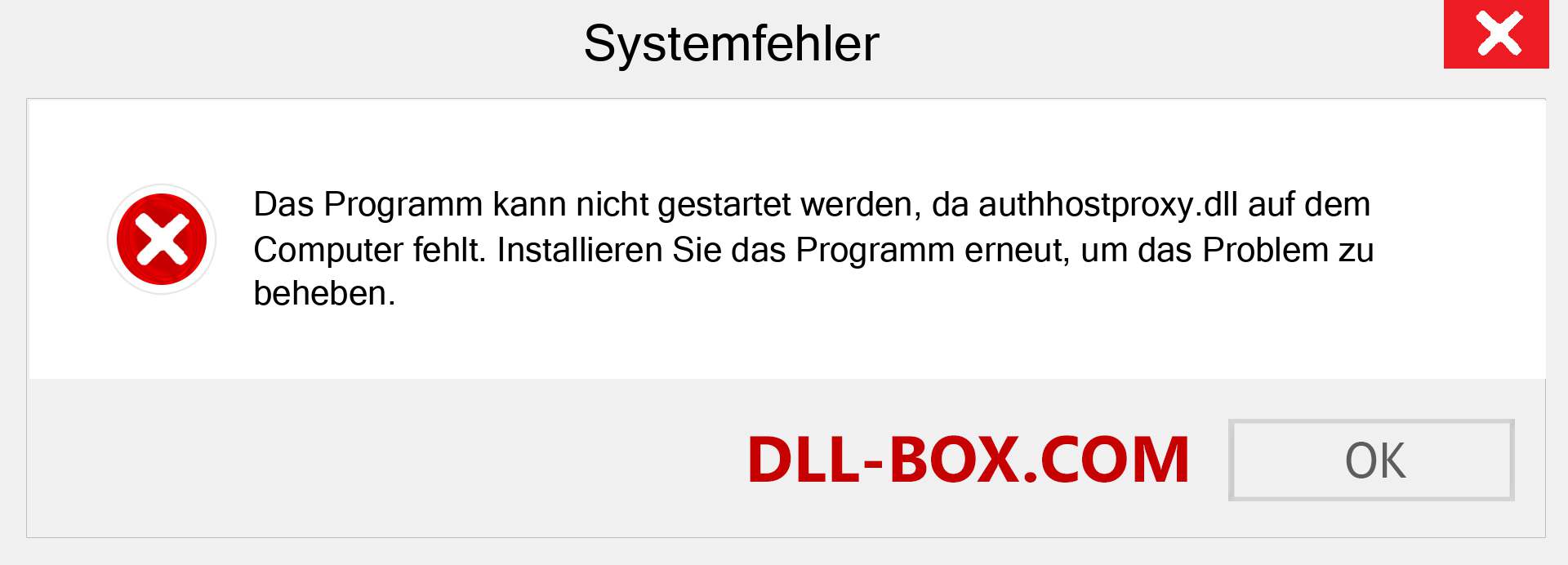 authhostproxy.dll-Datei fehlt?. Download für Windows 7, 8, 10 - Fix authhostproxy dll Missing Error unter Windows, Fotos, Bildern